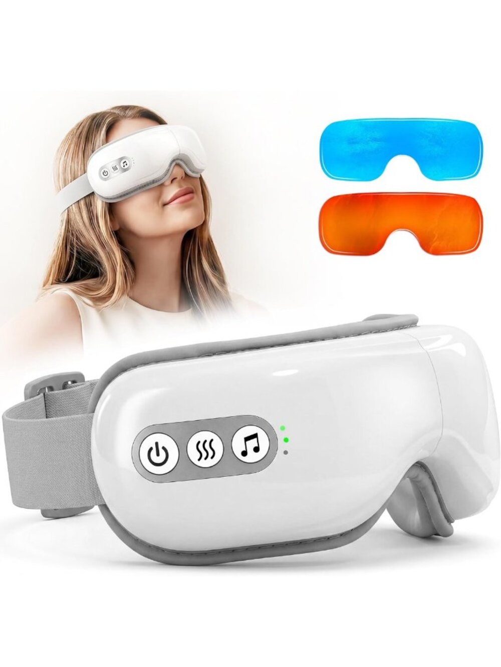 Rechargeable Eye Massager with Heat & Cooling, Relaxation Gift for Stress Relief